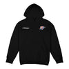 OKC THUNDER STADIUM ESSENTIALS 2025 SORRY I WAS HOOPING HOODED SWEATSHIRT in Black - Front View