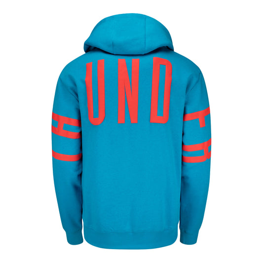 OKC Thunder Native Bold Wordmark Hooded Sweatshirt in Turquoise - Back View