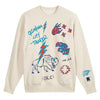 OKC Thunder Round21 Native Heritage Cream Crewneck in White - Front View