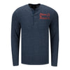 OKC THUNDER MENS HENLEY TOP GRAIN T-SHIRT IN GREY - FRONT VIEW