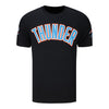 OKC THUNDER PRO STANDARD CLASSIC CHENILLE T-SHIRT IN BLACK - FRONT VIEW
