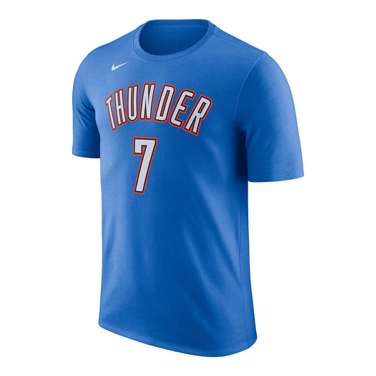 Chet Holmgren Nike Icon Name & Number OKC Thunder T-Shirt in blue - front view