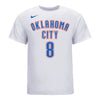 OKLAHOMA CITY THUNDER NIKE ASSOCIATION EDITION JALEN WILLIAMS NAME AND NUMBER TEE IN WHITE - FRONT VIEW