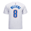 OKLAHOMA CITY THUNDER NIKE ASSOCIATION EDITION JALEN WILLIAMS NAME AND NUMBER TEE IN WHITE - BACK VIEW