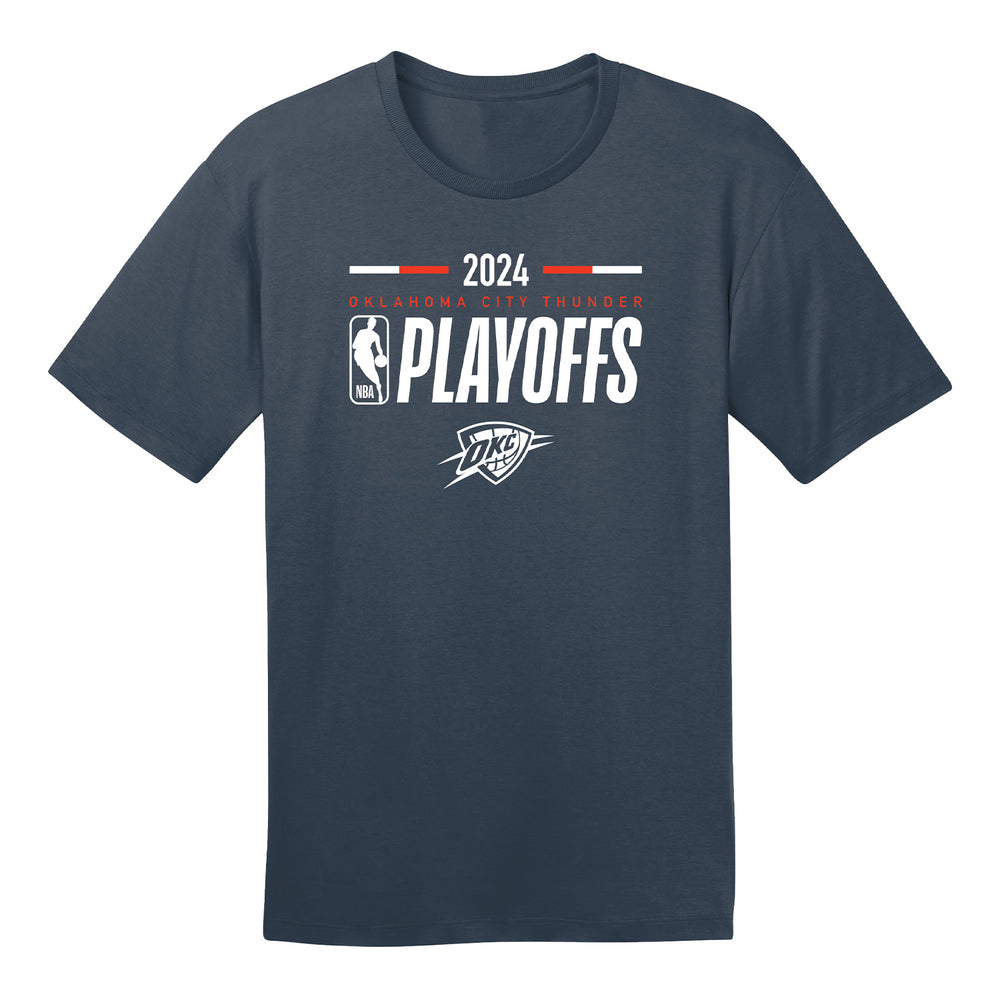 OKLAHOMA CITY THUNDER 2023-2024 PLAYOFF STACKED T-SHIRT