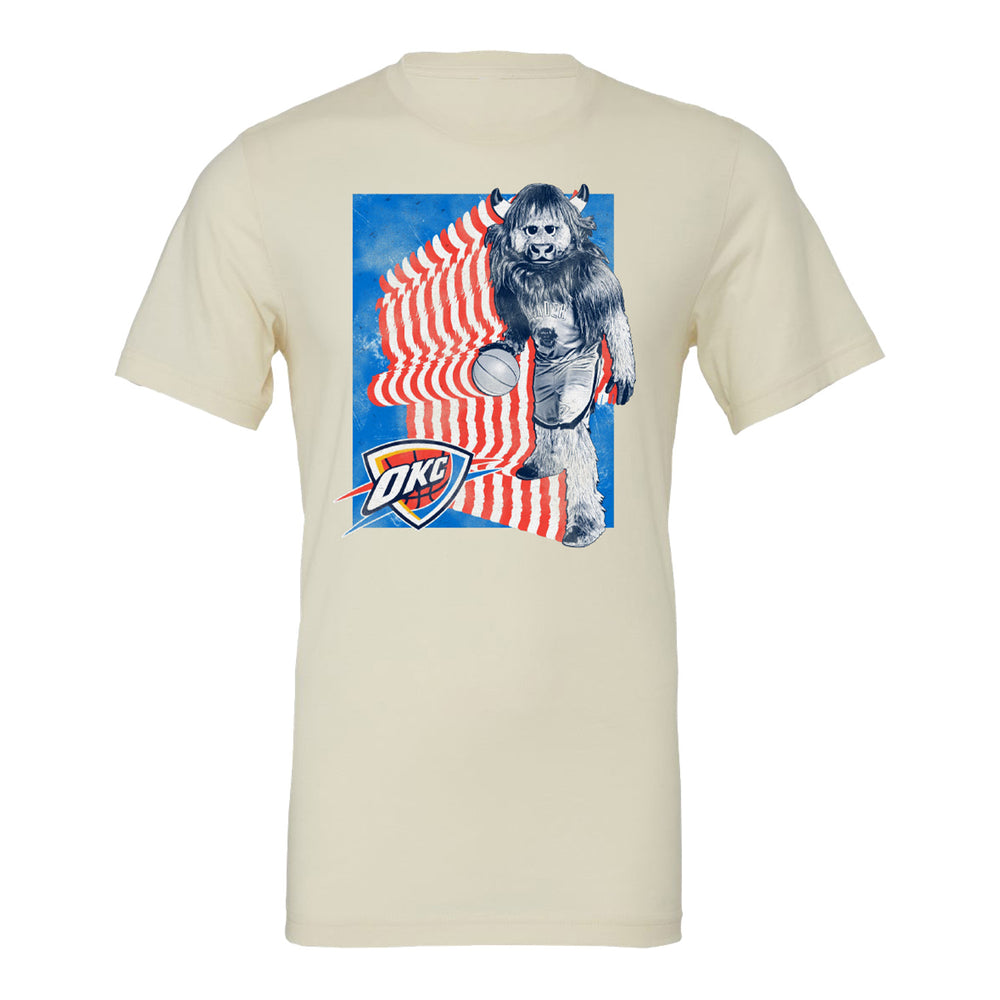 OKC THUNDER VINTAGE RUMBLE DRIBBLE T-SHIRT