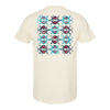 OKC THUNDER NATIVE AMERICAN HERITAGE QUILTED PATTERN T-SHIRT IN WHITE - BACK VIEW