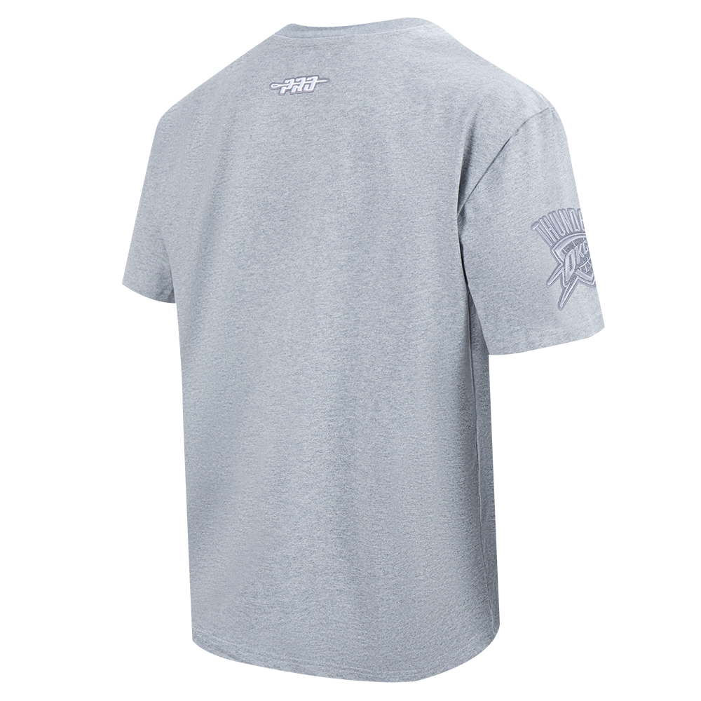 OKC Thunder Pro Standard Tonal Terry Cloth T-Shirt in Grey - Angled Back View