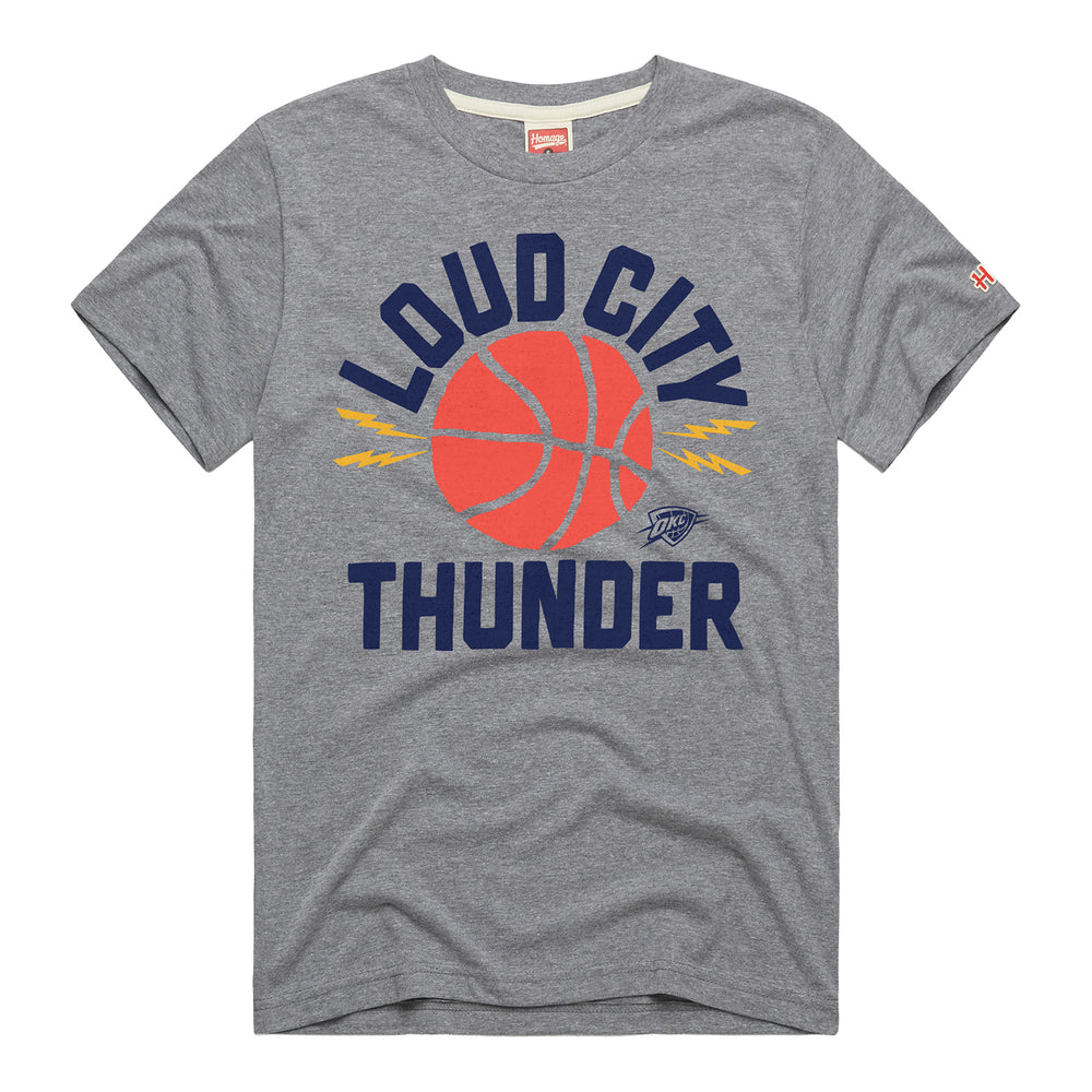 OKC THUNDER HOMAGE LOUD CITY GREY T-SHIRT