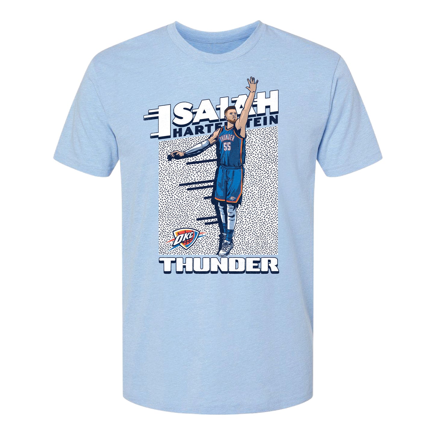 OKC THUNDER ISAIAH HARTENSTEIN ACTION T-SHIRT in Blue - Front View