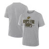 OKC Thunder Fanatics Hoops for Troops Grey Tee in Grey - Front and Back View