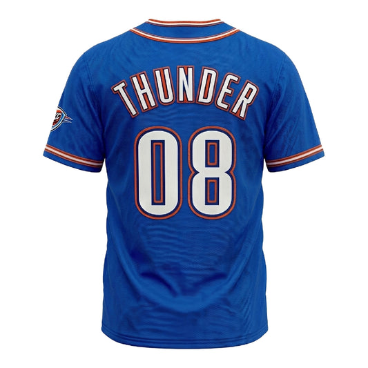 OKC Thunder FISLL Icon Baseball Jersey in Blue - Back View