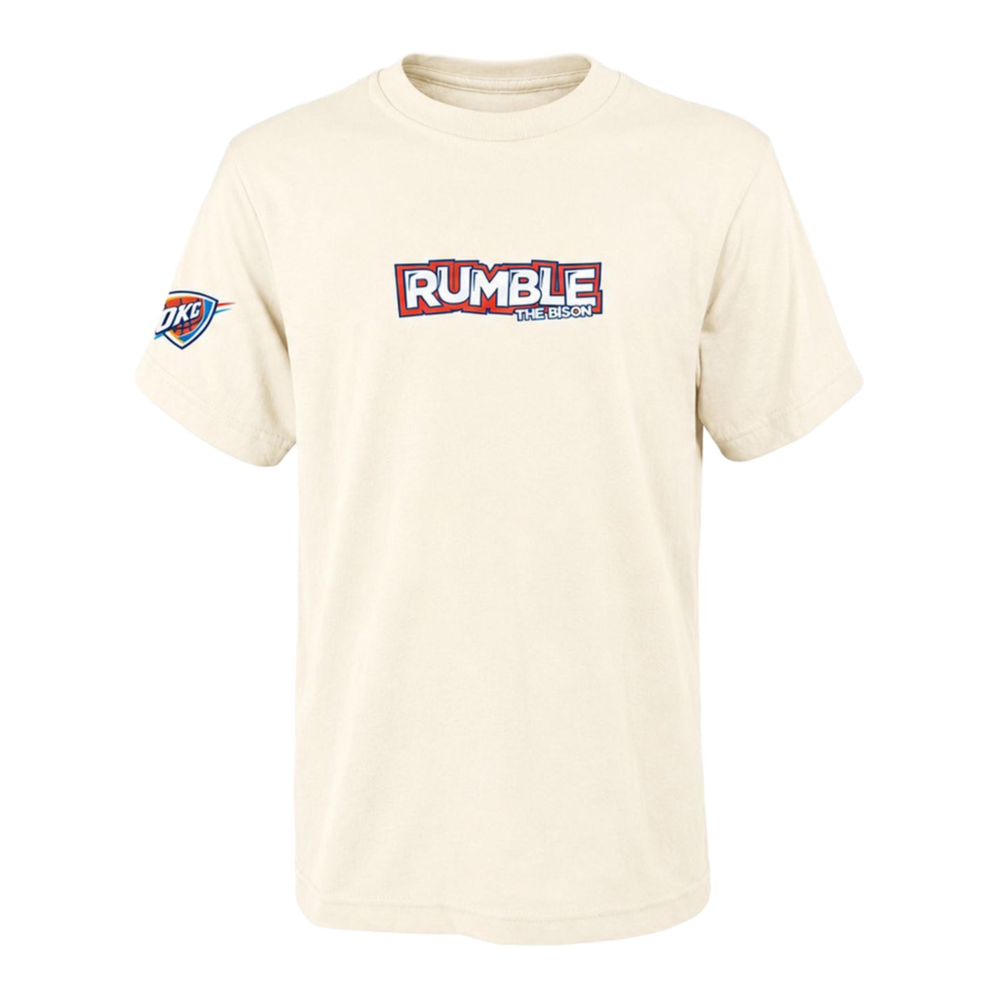 OKC Thunder FISLL Rumble Flag T-Shirt in White - Front View