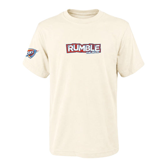 OKC Thunder FISLL Rumble Flag T-Shirt in White - Front View