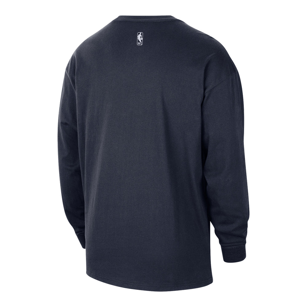 2025-26 CITY EDITION OKC THUNDER NIKE LOGO LONG SLEEVE T-SHIRT in Blue - Back View