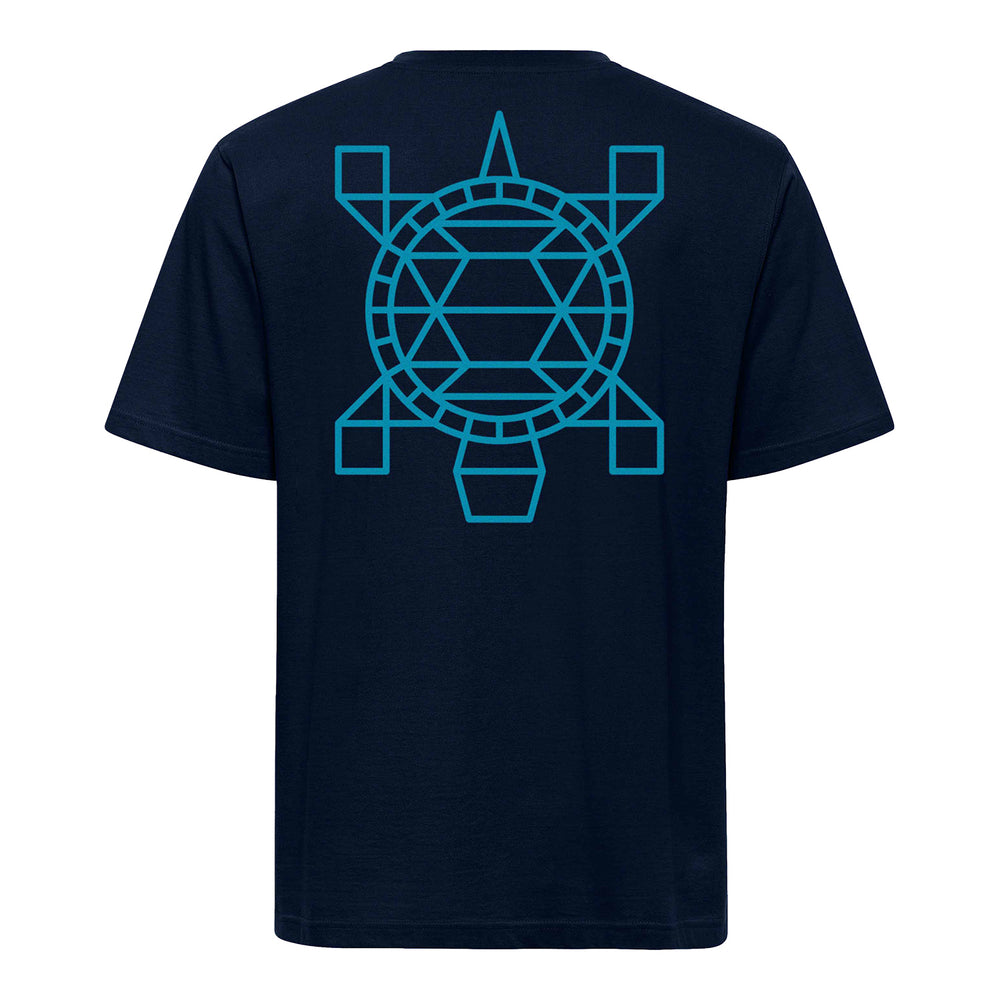 OKC Thunder Sportiqe City Edition 2025-26 Native Turtle Duke T-Shirt in Blue - Back View