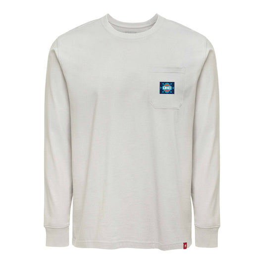 OKC Thunder Sportiqe Pocket Long Sleeve T-Shirt in White - Front View