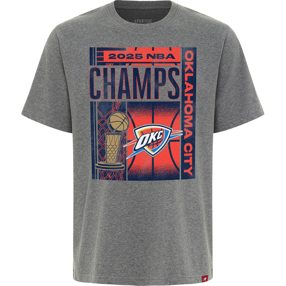 OKC THUNDER 2025 NBA CHAMPIONS SPORTIQE POSTER T-SHIRT
