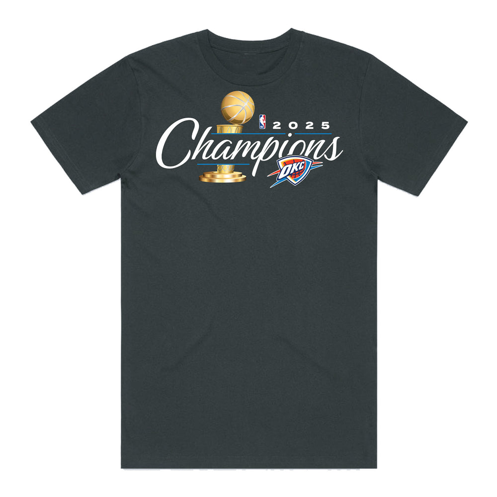 OKC THUNDER 2024-25 CHAMPIONS SCRIPT T-SHIRT