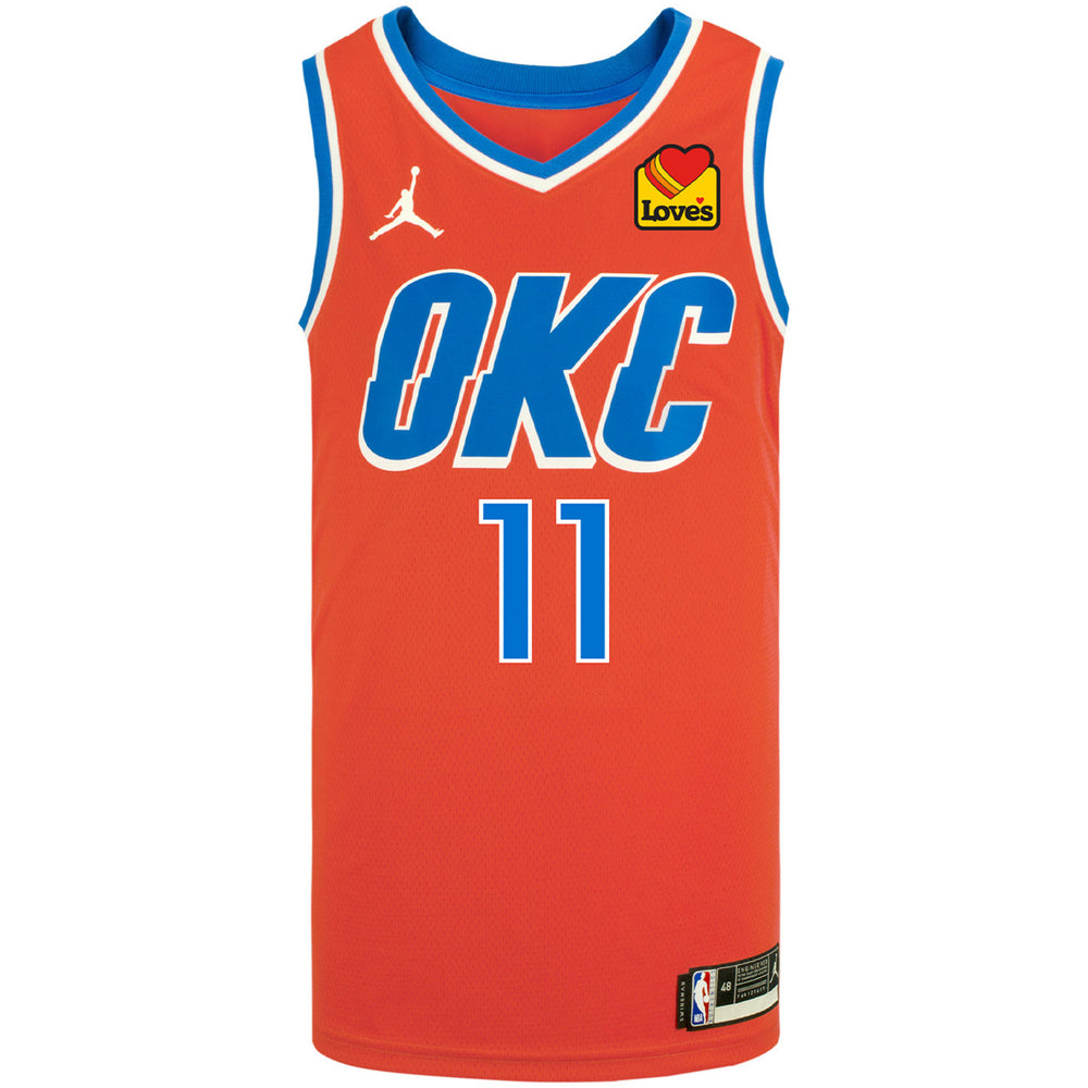 ISAIAH JOE NIKE STATEMENT SWINGMAN JERSEY IN ORANGE - FRONT VIEW