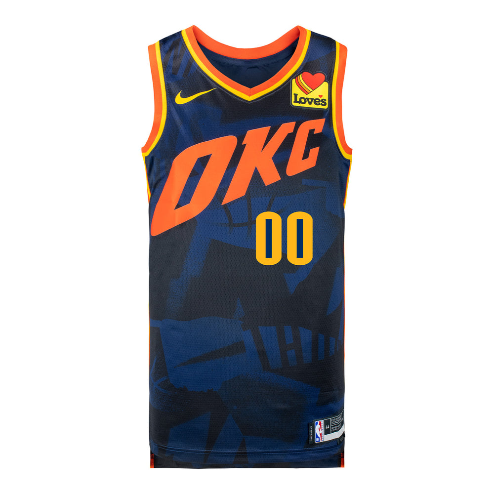 youth 2023-24 OKLAHOMA CITY THUNDER CUSTOM CITY EDITION UNIFORM front