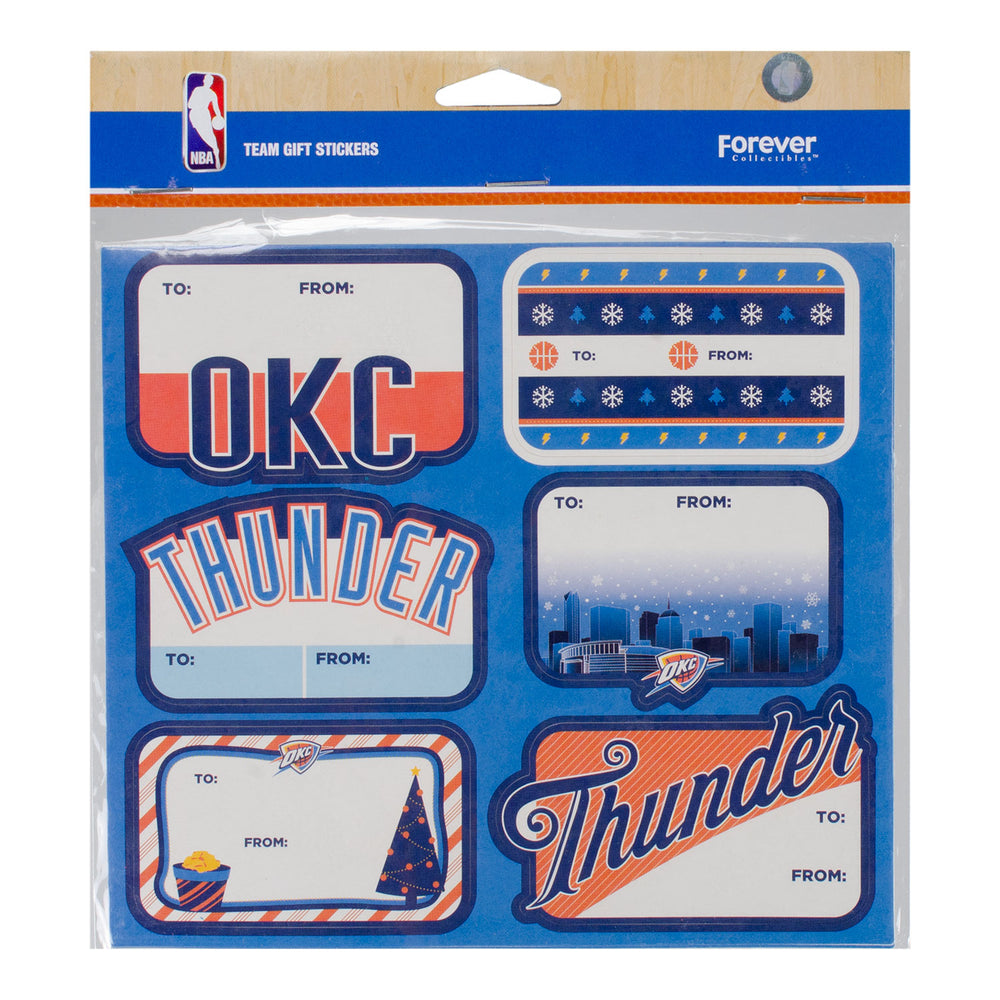 OKLAHOMA CITY THUNDER TEAM GIFT TAG STICKERS