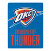 OKLAHOMA CITY THUNDER THUNDERSTACK 4' x 5' RASCHEL BLANKET in Blue - Front View