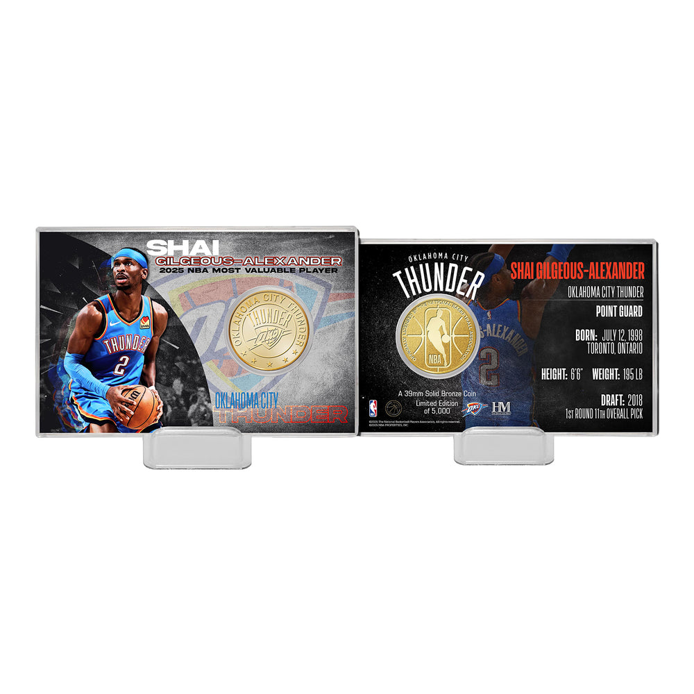 SHAI GILGEOUS-ALEXANDER 2025 NBA MVP 4X6 BRONZE COIN CARD