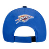Youth OKC Thunder New Era Global Two-Tone Adjustable Hat in Blue - Back View