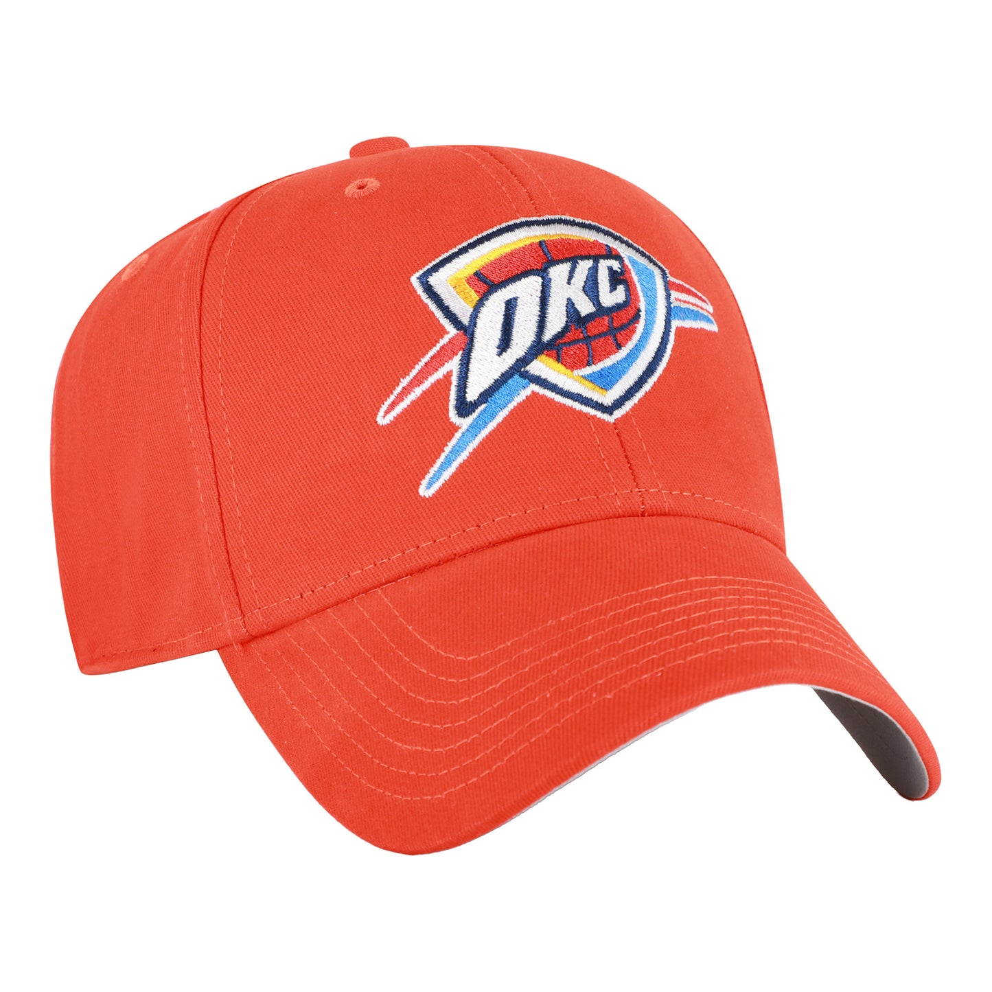 Youth OKC Thunder 47 Brand Primary MVP Hat in Orange - Front Right View
