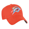 Youth OKC Thunder 47 Brand Primary MVP Hat in Orange - Front Right View