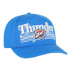 Youth OKC Thunder 47 Brand Script Fade Hitch Hat in Blue - Front Right View
