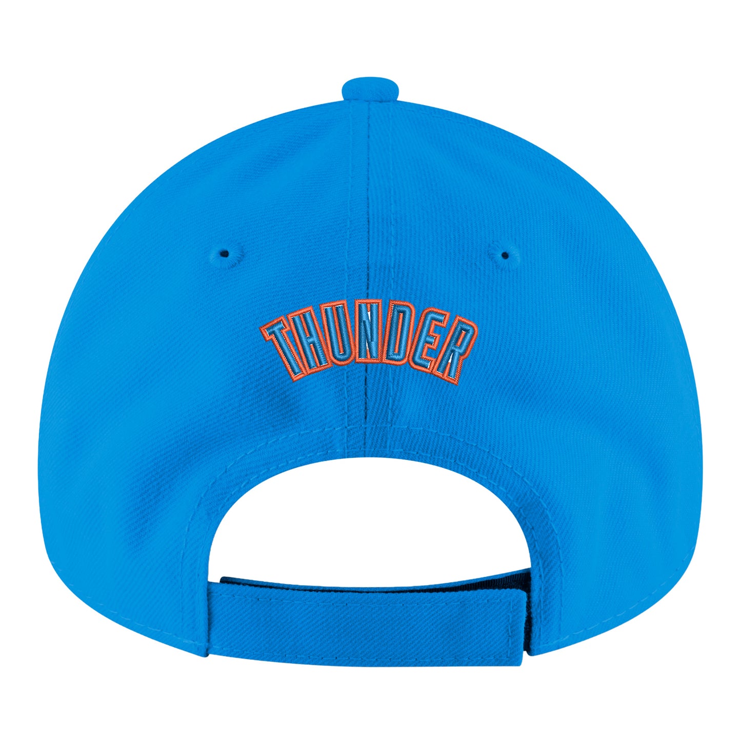 Youth OKC Thunder New Era 940 Rumble Blue Adjustable Hat In Blue - Back View