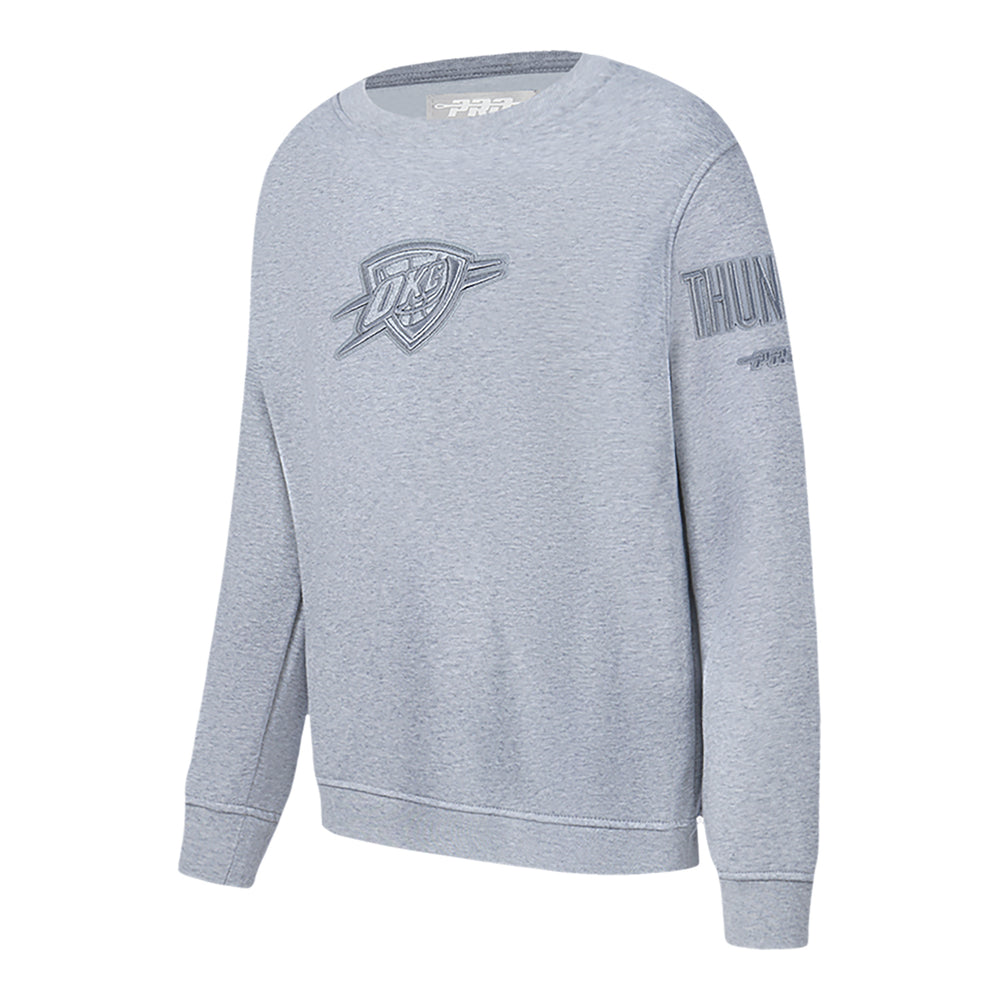 Youth Oklahoma City Thunder Pro Standard Tonal Neutral Grey Crew Neck Sweatshirt