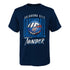 KIDS OKLAHOMA CITY THUNDER HARD BALL T-SHIRT IN BLUE - FRONT VIEW