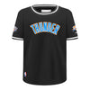Youth Oklahoma City Thunder Classic Striped Ribbed T-Shirt in Black - Front View