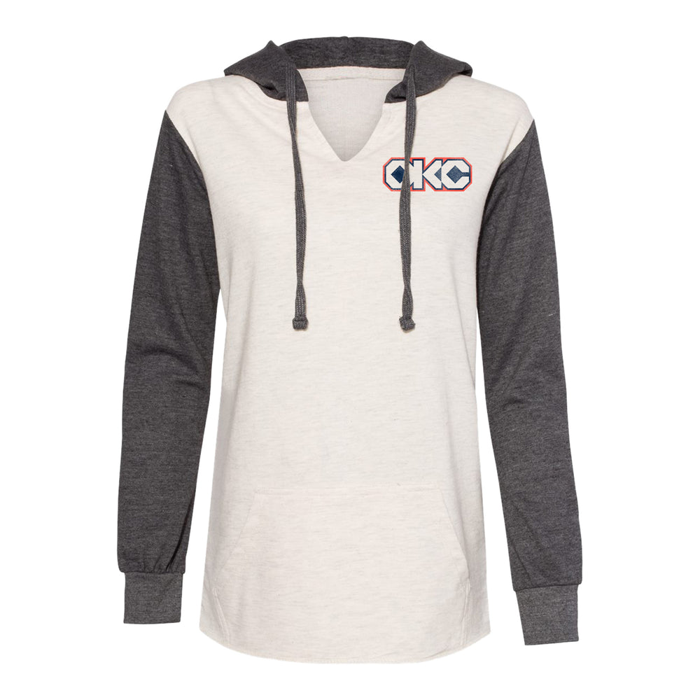 Ladies Oklahoma City Thunder Native American Repeat Hooded Pullover - Front View
