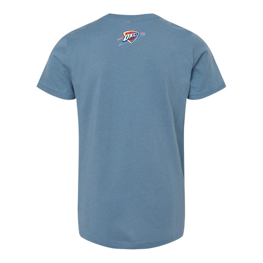 Youth Oklahoma City Thunder Glow In The Dark Dunking Rumble T-Shirt in Blue - Back View