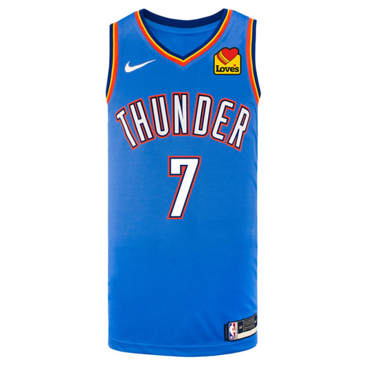 Youth Oklahoma City Thunder NBA Finals Chet Holmgren Icon Swingman Jersey 2024-25 in Blue - Front View