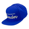 MITCHELL & NESS THUNDER ALL AMERICAN SNAPBACK HAT IN BLUE & WHITE - ANGLED LEFT SIDE VIEW