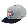 47 BRAND THUNDER SURE SHOT TWO TONE ADJUSTABLE HAT IN GREY & BLACK - ANGLED LEFT SIDE VIEW