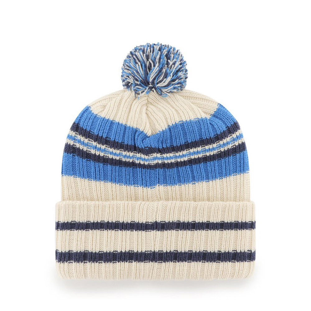 THUNDER '47 BRAND HONE PATCH KNIT IN WHITE & BLUE - BACK VIEW
