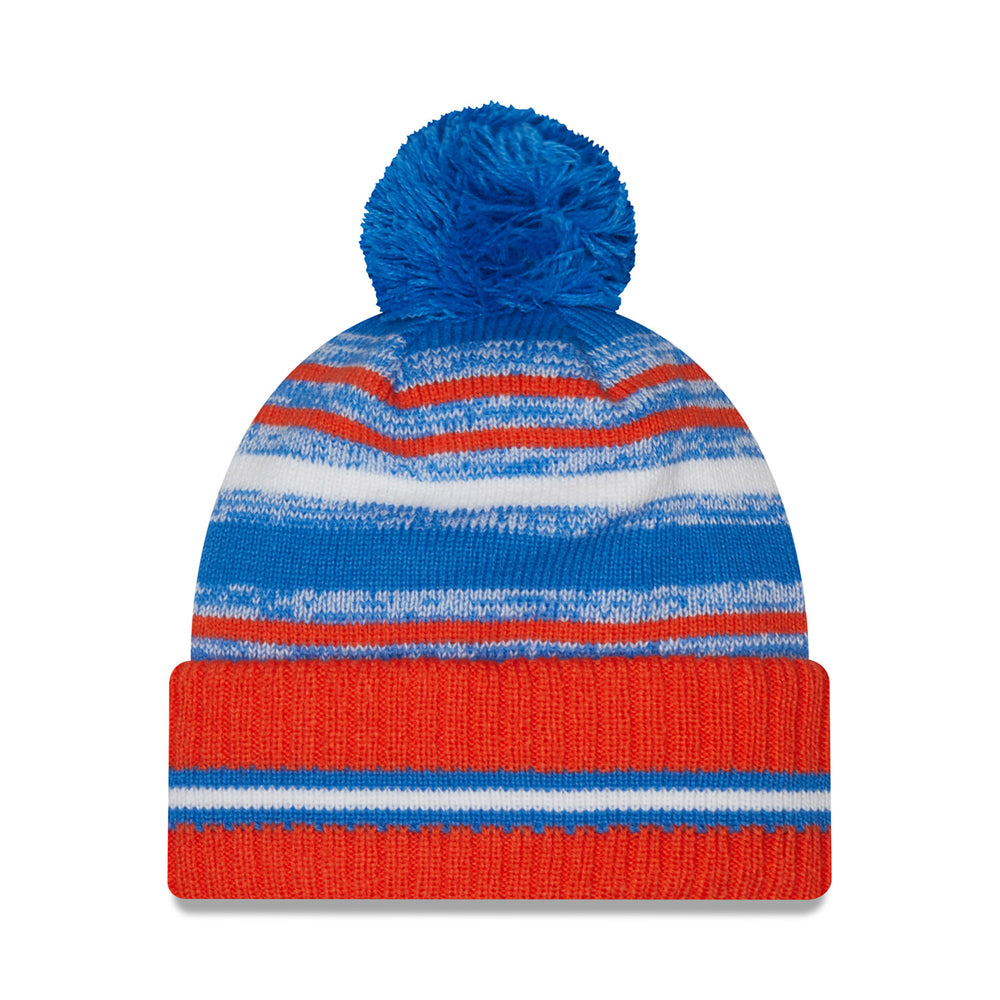 NEW ERA OKC THUNDER SPORT KNIT IN BLUE, ORANGE & WHITE - BACK VIEW