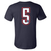 OKC Thunder Luguentz Dort Name & Number T-shirt in Navy - Back View
