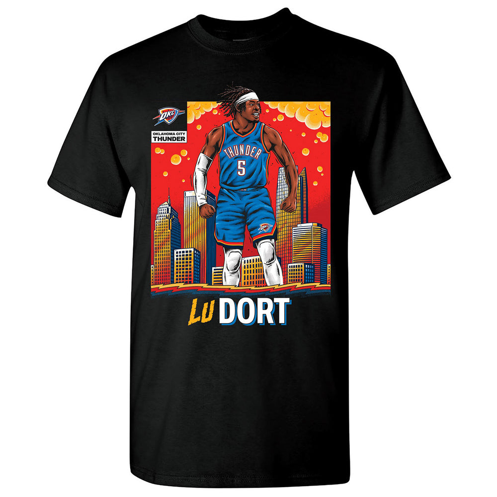 OKC THUNDER LUGUENTZ DORT SKYLINE PLAYER T-SHIRT