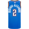 Oklahoma City Thunder 2020-21 Shai Gilgeous-Alexander Nike Icon Swingman Jersey in Blue - Back View