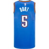 Oklahoma City Thunder 2020-21 Lugentz Dort Nike Icon Swingman Jersey in Blue - Back View