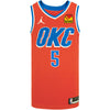 OKC Thunder Lugentz Dort Nike Statement Edition 2020-21 Jordan NBA Swingman Jersey in Orange - Front View