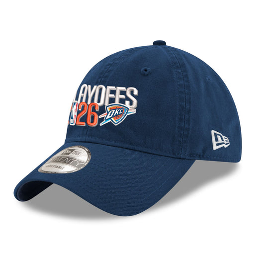OKC Thunder New Era 9Twenty 2026 Playoffs Hat in Blue - Front Left View