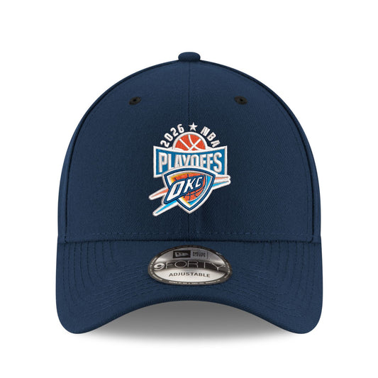 Youth OKC Thunder New Era 9Forty 2026 Playoffs Basketball Hat in Blue - Front View
